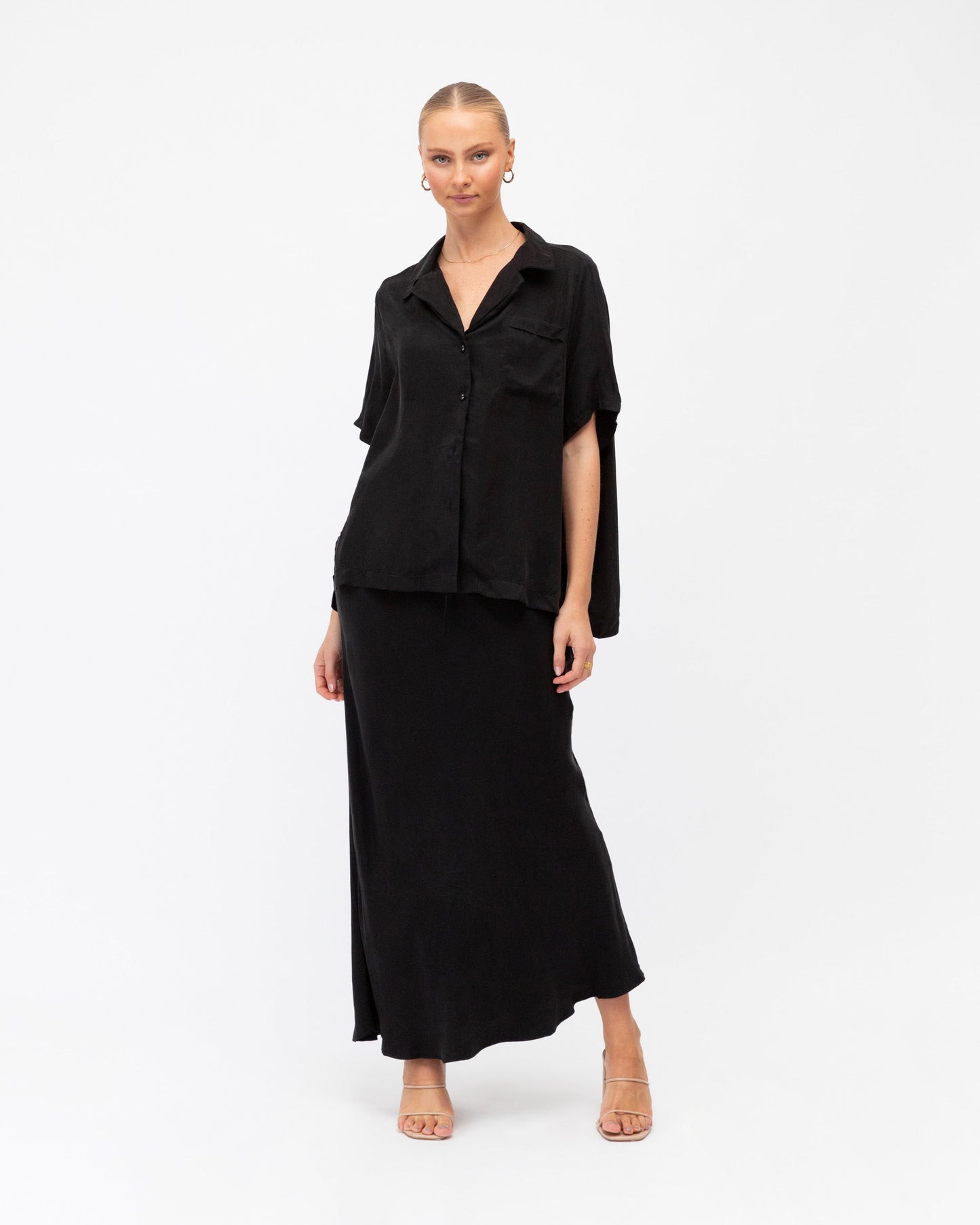 SADIE Cupro Skirt (Black)